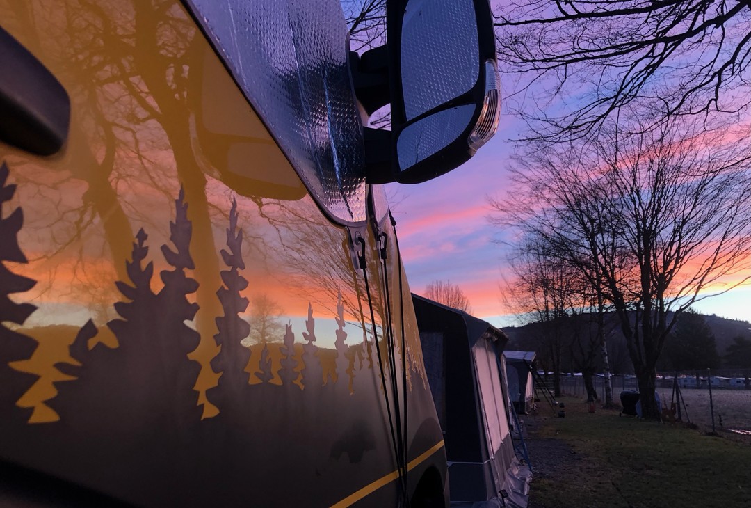 Morning glow over the Alps