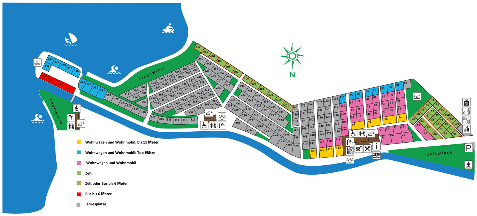 Camping Unterägeri – Platzplan